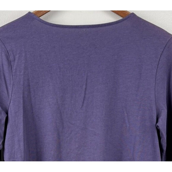 J. Jill Pure Jill Wrap Tunic Purple with 3/4 Length Sleeves Size Small - Picture 7 of 8